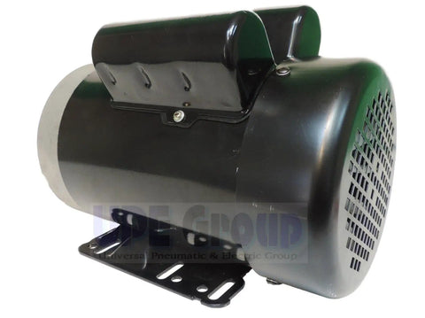 Straight Up Heavy Duty Replacement Parts For 2 HP Electric Motor 3450 3600 RPM 1 Phase 56C Frame TEFC with black casing and mounting bracket.