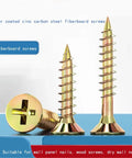 Heavy Duty Cross Flat Head Wood Screws Made From Galvanized Carbon Steel For M3 To M6 displayed on a blue surface