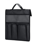 Front view of black Folding Garden Kneeling Seat And Tool Bag Set With Durable Oxford Cloth Pouch Garden Work Seat Tool Organizer
