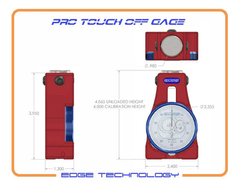 Pro Touch Off Gauge for CNC Milling Machines Z Axis Tool Setter with 4 Inch Offset and 2.2 Inch Dial blueprint illustration