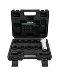 10 Piece Wheel Stud Thread Repair Kit With Case For Replacing Stripped Threads, open case showing dies and extension bar.