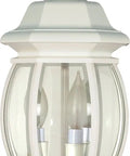 Three Light Outdoor Hanging Lantern In White Finish With Clear Beveled Glass 20 Inch Die Cast Aluminum Fixture Damp Location Rated