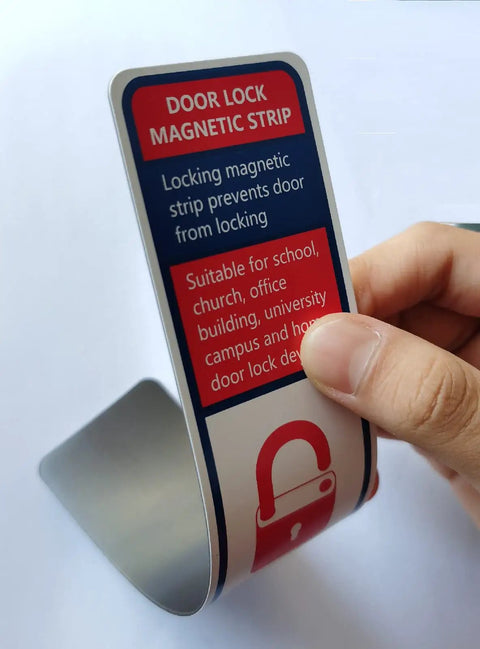 12 Pack Magnetic Lockdown Strips For Doors Heavy Duty Iron Door Magnets Security Devices For School and Office, indigo color