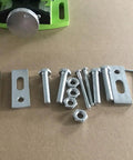 Portable Milling Machine Work Table Vise components and clamps on a beige surface