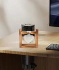 Dope Wooden Frame Hydroponic Vase With Vintage Bulb Propagation Station on office desk near computer