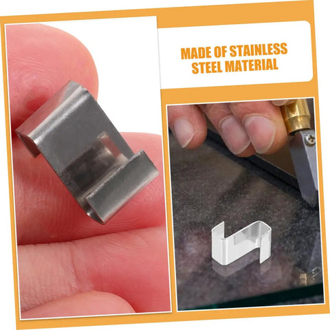 100 Pcs Stainless Steel Z Shape Greenhouse Clips For Glass Pane Fixing, Rust Resistant Durable Clamps For Windows And Doors, Windproof Protection, Easy DIY Repair Kit For Greenhouses