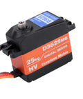 Heavy Duty Digital RC Servo With Rock Solid Metal Gears Completely Waterproof Build Delivers Badass Torque And Lightning Fast Tracking Specs For 1 10 And 1 8 RC Buggies And Trucks, showing a side view with label details.