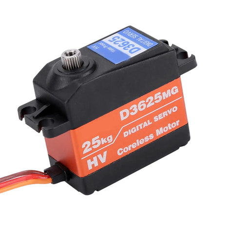 Heavy Duty Digital RC Servo With Rock Solid Metal Gears Completely Waterproof Build Delivers Badass Torque And Lightning Fast Tracking Specs For 1 10 And 1 8 RC Buggies And Trucks, showing a side view with label details.