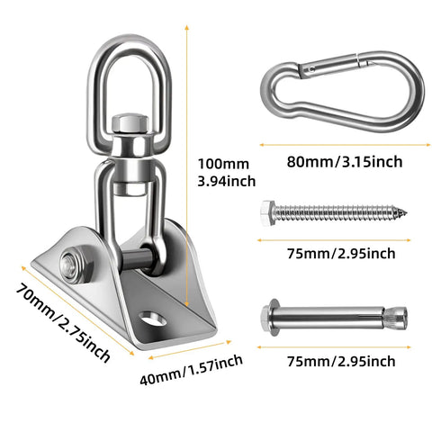 Heavy Duty Hammock Hanging Kit With 1000 Pound Capacity And 360 Degree Rotate Swing Hooks For Indoor Outdoor Use Real Easy Setup