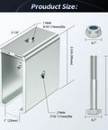 Diagram of strut channel connector extend bracket with measurements, showing bolt and nut for easy installation in industrial racks.