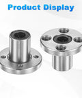 LMK10UU Linear Ball Bearings 10mm Bore 19mm OD 29mm Long Round Flange Bushing double rubber sealed display image.