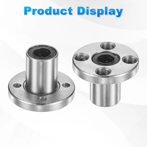 LMK10UU Linear Ball Bearings 10mm Bore 19mm OD 29mm Long Round Flange Bushing double rubber sealed display image.