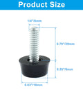 Twenty Four Pack Adjustable Furniture Leveling Feet Replace Wobbly Table Glides Screw In Leg Stabilizers One Quarter Inch Pitch Grip These Tight For A Rock Solid Foundation Wherever You Park Your Rig - Product size with dimensions displayed.