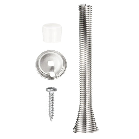 12 Pack Spring Door Stopper With Rubber Bumpers And Screws For Bottom Of Door Wall Protection Built To Last Steel Nickel Finish