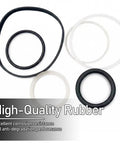 Score This Dope 17 Piece Bottle Jack Repair Kit For 3 Ton Hydraulic Vertical Lift With Ram Piston Pump Seals O Rings Gaskets And Bleed Screw For A Slick Straightforward Rebuild showing various rubber seals in black and white.