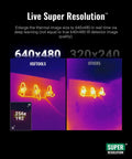 F2W Thermal Imaging Camera With Live Super Resolution Converts 256x192 IR To 640x480 Clarity Crystal Clear Night Vision 6 Inch Display Portable Thermal Camera For Home Roofing Electrical Inspections, 6-inch LCD screen