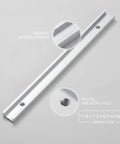 Pro Grade T Slot Aluminum Track With Precision Sliding Guide For Table Saw And Router Jigs 11.8 Inch Silver Rail shown close-up