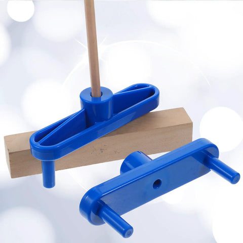 Bulletproof Center Finder And Scriber Tool Set For Woodworking Marking Gauge Positioning Ruler Solid Abs Construction showing blue marking tool on wood.