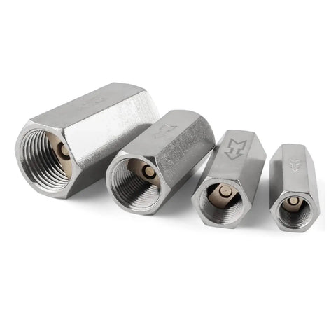 Brass Pneumatic Check Valve Full Port One Way Non Return Valve With Female Thread For Air Water Oil Gas Compatible With One Eighth Inch To One Half Inch Fittings Easy Install Durable Construction, set of threaded sizes