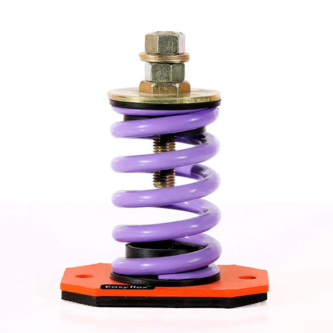 Heavy Duty Open Spring Mount Vibration Isolators 660 Lbs Capacity 1 Inch Deflection Purple Springs with Ribbed Rubber Pads