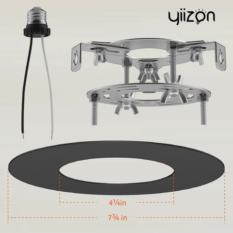 Level Up Your Lighting Game With This Easy Breezy Recessed Can Light Conversion Kit Fits 5 Inch And 6 Inch Housings Converts To Sleek Pendant Fixtures Includes 7.75 Inch Flat Steel Ceiling Medallion In Matte Black