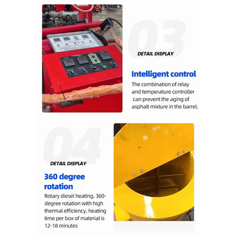 Control panel of Pro Grade Road Crack Filling Machine For Asphalt And Concrete Joint Sealing, showcasing intelligent features.