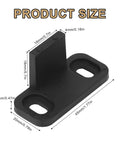 4 Set Barn Door Floor Guide Kit Black Plastic Bottom Floor Mount Guides for Sliding Doors, dimensions shown