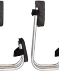 Set Of 2 Knee Seats For Gardening, Strap On Kneeling Pads For One Leg Support, shown with metal frame and black cushioning