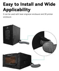 Image showing Fume Extraction Kit With 4000 RPM High Efficiency Fan for 3D printer and engraver enclosures with hose attachment.