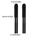 Double Adhesive Adjustable Bike Pedal Straps With Anti Slip Toe Clips Universal Foot Straps dimensions shown in black nylon.