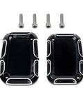 Premium CNC Machined Brake Clutch Master Cylinder Covers For Custom Cruisers in black anodized aluminum with mounting screws.