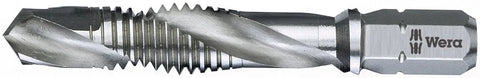 Close-up of a metal drill bit from 7 Piece Combination Tapping Drill Bit Set With Rapidaptor Quick Change Holder, ideal for mobile repairs.