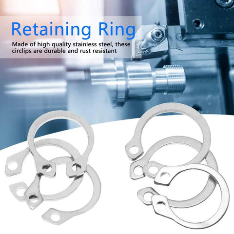 Stainless Steel C Clip Circlip External Retaining Rings Set 9mm To 14mm With Box 120 Piece Assortment for Mechanical Assemblies