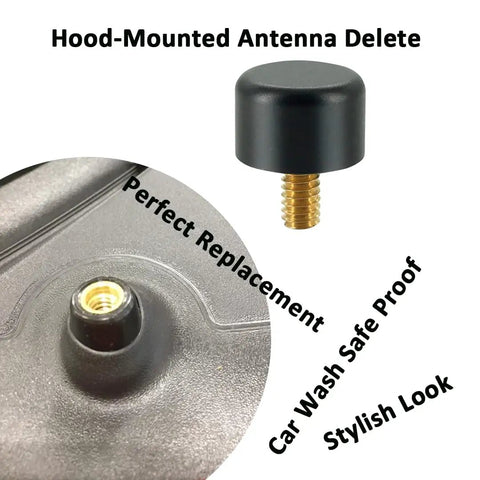 Ford Bronco Custom Antenna Cap Matte Black Hood Mounted Base Cover For Full Size And Sport Models 2021 2022 2023 2024 2025 2026 Car Wash Safe Antenna Delete Kit Gap Filler Bronco Accessories Aluminum