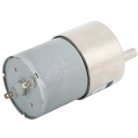 12V DC Gear Motor With Mounting Bracket And Speed Governor 100 RPM Low Speed Mean Torque Permanent Magnet Drive For Industrial Automation And Heavy Duty Equipment XD37GB3530, 5.5 x 15 mm shaft