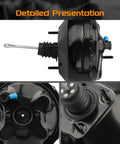Bulletproof Vacuum Power Brake Booster Straight Swap For Chevy Tahoe GMC Yukon Cadillac Escalade K1500 K2500 C1500 C2500 Suburban 1997 To 2000 Zero Drama Install close-up of dual chamber design with fittings and housing details.