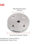 Pro Grade Aluminum 25T Servo Horn Disc Set Silver Metal RC Servo Discs with 14mm Mount Hole Spacing and 4 M3 Holes