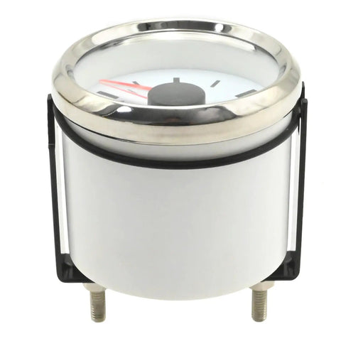 Boat Gas Tank Fuel Level Gauge 73-10 Ohm Waterproof 52mm White Display With Night Light Universal 9-32V DC Marine RV Yacht Motorcycle Automotive Meter For Real Time Fuel Readouts, front view