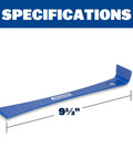 Bantom Bar Pry Tool With Nine And A Half Inch Length, Dual 45 Degree And 90 Degree Angles for tight spots, blue with nail slot