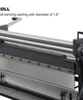 Close-up of 3 In 1 Sheet Metal Cutter, Brake and Slip Roll with roll bending diameter 1.6", showing heavy-duty cast unit.