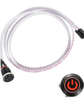 12mm Chassis Metal Power Button With Red LED 39 Inch Wire On Off Switch For ATX PC Builds DIY Friendly Case Button Black Finish Easy Install Power Symbol For Front Panel, black metal front-panel switch with cable