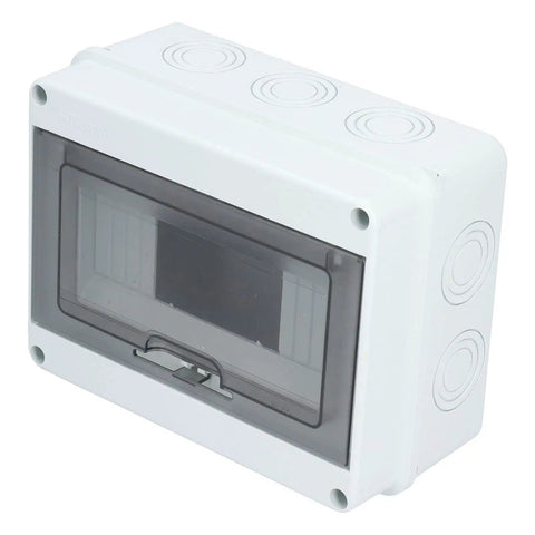 Outdoor 8 Way Circuit Breaker Enclosure With Transparent ABS Cover, IP65 Weatherproof Distribution Box, front view