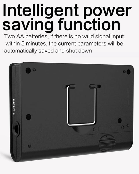 Back view of Pocket Sized All In One Portable Digital Metronome Tuner With Tone Generator For Every Instrument, showing power saving feature