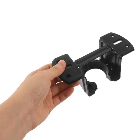 Hand holding Heavy Duty Steel Ceiling Fan Mounting Bracket For Sloped And Vaulted Ceilings, Black Metal Bracket With Wide Angle Adaptability