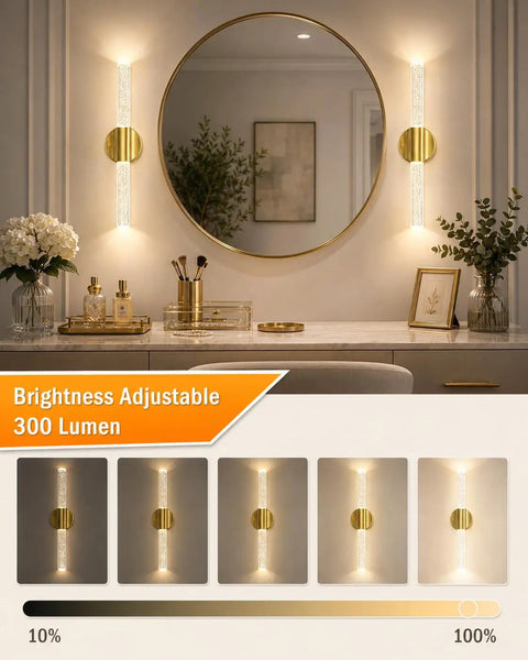 Modern Peel And Stick Wall Sconce Set Of Two Wireless Rechargeable Lamp With Magnetic Base For Smooth No Drill Install, golden LED design
