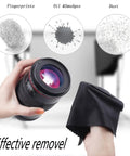 Glasses cleaning cloths, 12-pack microfiber for lenses, phones and screens; black cloth wiping camera lens