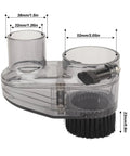 Clear ABS Dust Shoe for Router Milling and Engraving Machines, transparent, with 52mm spindle fit, 38mm hose adapter, nylon brush