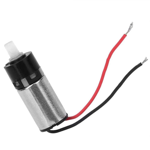 6mm micro planetary gear motor with red/black wires, silver housing, DC 3V, three-stage reduction