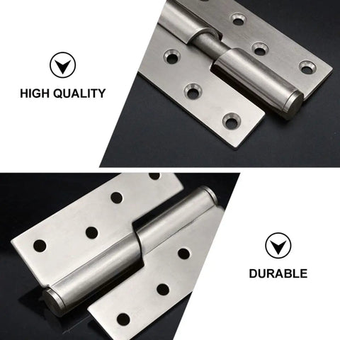 Automatic Door Closing Hinge With Lifting Mechanism Stainless Steel Self Closing Hinge Pair Silver Finish close-up