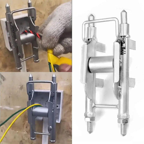 Efficient Cable Threading Aid Wire Puller For Electricians, Compact Enclosure And Junction Box Cable Puller, Single Person Wire Threading Tool, Durable, Easy To Use, Great For DIY And Pro Electric Work. Metal wire puller installed in junction box, used to thread cables.